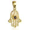 [R2747] - Gold Plated 'Hand of Fatma' Golden Sapphire Pendant - 18x15