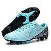 35-45 Men's Low-top Football Shoes Outdoor Long-nailed Blue &White Porcelain Sports Football Boots Large Size Youth Sports Children's Football Boot