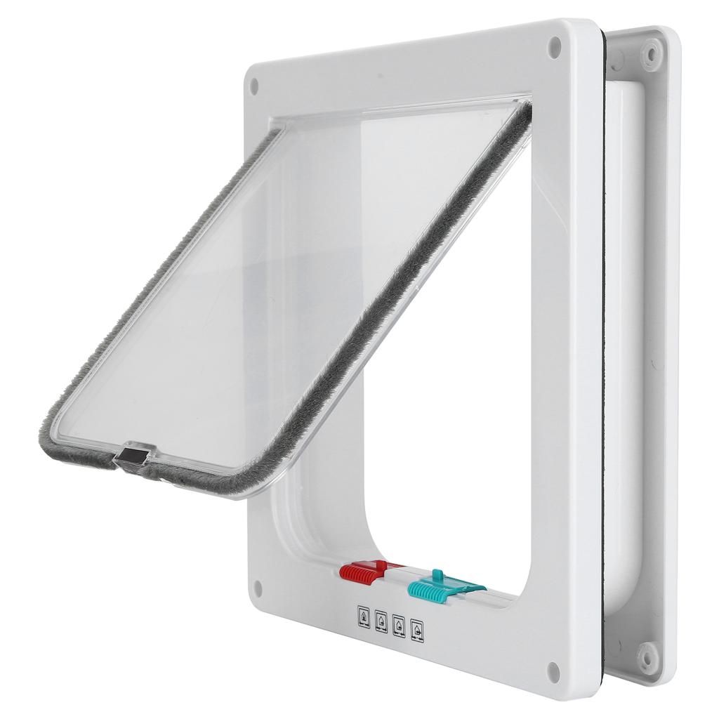 Cat Lock Security Flap Door Cat Flip Door Plastic Small Pet Gate Household Pet SuppliesWhite M