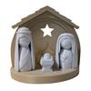 Nativity Set Figurine Lighted Jesus Nativity Scene Collection with Manger And Figures for Christmas