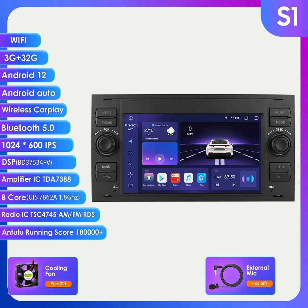 Car Radio Hizpo 2din 7''Android AutoRadio GPS for Ford Mondeo S-max Focus C-MAX Galaxy Fiesta Transit Fusion Connect Kuga Multimedia Navi Carplay Auto