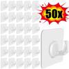 5-50pcs Transparent Self Adhesive Hooks Door Wall Mounted Hanger Hook Suction Heavy Load Rack Kitchen Bathroom Organizer Holder
