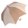 Large Flower Long Difficult To Get Piping Brown X [Chinoiserie Modern] Umbrella, Women's, Motif, Umbrella, Deep, Wet, (Light Mocha)