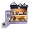 Spilay DIY Wooden Miniature Dollhouse Kit with Furniture Decorative and LED 3D Puzzle Toy for and Perfect for and Christmas Ages 14 and Up Set,