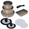 Frying Pan Frying Pan 9 Gas Fire Gas Easy To Removable Diamond Diamond Coat Set, Set, Pieces, Only, Fire, Lightweight, Clean, Handle,