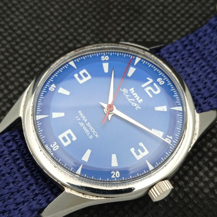 USED HMT PILOT INDIAN MENS MECHANICAL WATCH A318319-1 Sku610c-a318319