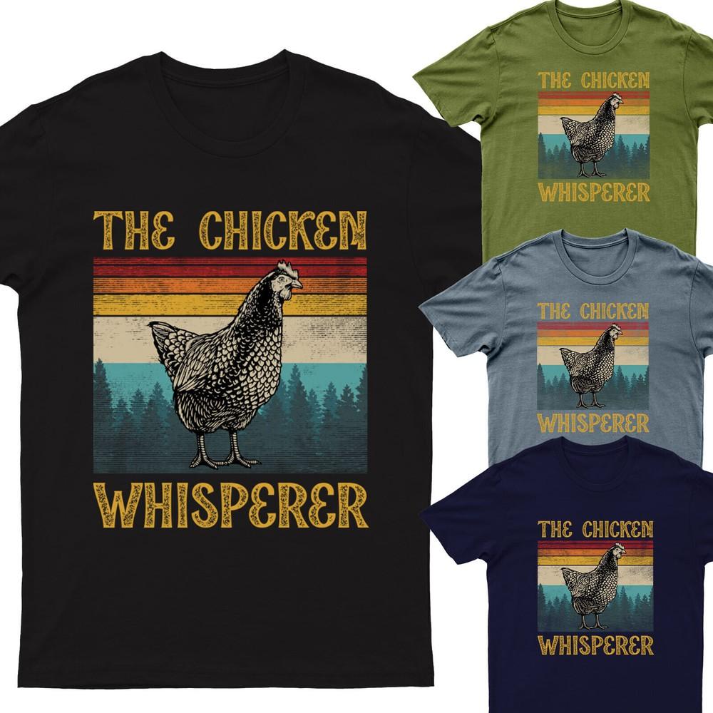 Chicken Whisperer Vintage Retro Farmer T-Shirt Mens Womens T shirt Top #P1#PR#D