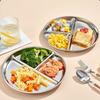 Unbreakable Portion Control Plate 304 Stainless Steel 3 Compartment Food Tray Meal