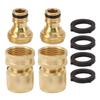2PCS Water Hose Quick Connector Brass 3/4 Inch Male and Female Garden Hose Fitting Adapter for