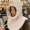WTEMPO Autumn Winter Large Size Hooded Shawl Hats Women's Thickened Plush Warm Hats Outdoor Cycling Skiing Soft Ear Protection Hats