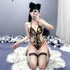 The New Sexy Naked-backed Cat Is In Stock, Leopard Print One-piece Lingerie Set.