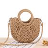 Handmade Half-Round Rattan Woven Straw Beach Bag Summer Women Crossbody Bags