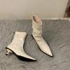 Fashion Women's Shoes 2024 High Quality Mid-Calf Women's Boots Fashion Back Zipper Modern Boots Women Sexy Pointed Toe Shoes for Women