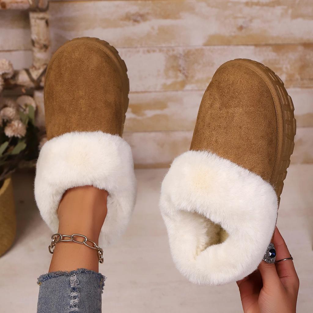 Women Fluffy Plush Slippers Winter Snow Boots Indoor Comfortable Home Shoes Women Comfortable High Quality Boots Women