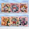 6 Pcs DIY Rhinestone Diamond Art Mosaic Postcards Diamond Art Greeting Cards Creative Birthday & Thanksgiving Card Kit
