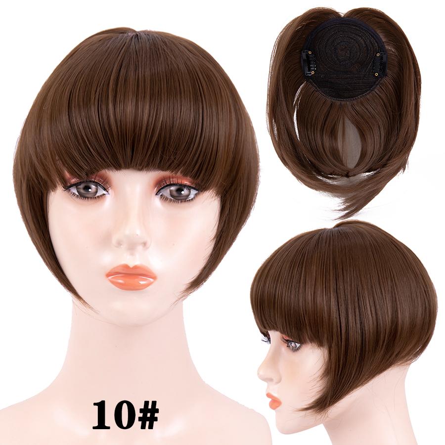 Fringe Bangs Synthetic Hair Extensions Clip In Bangs 6 Inch Short Straight Hairpiece Front Neat Bang Two Side Blonde