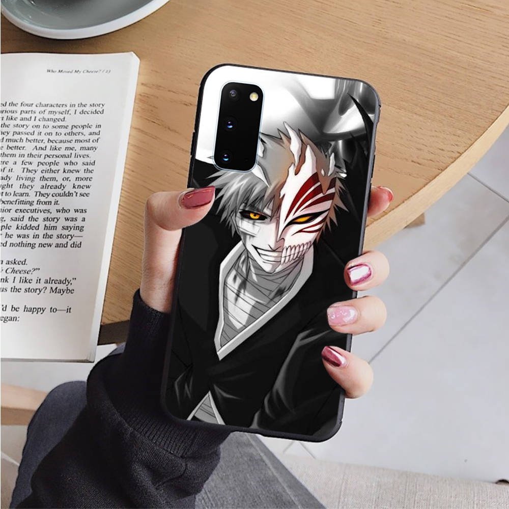 AD90 Anime Bleach Black Case for Samsung Note 20 Lite S24 Ultra S23 S22 A05 A06 A11 A71 A15 A16 A13 A24 A25 A33 A52 A53 M55 M35 Sofe Cover