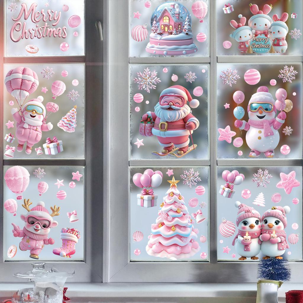 Claus Santa Christmas Window Sticker Festive Home Interior Pvc Decor Waterproof