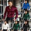 Glossy Men's Mercerized Cotton Solid Color Drape Long-sleeved Shirt Business Men's High-quality Shirt