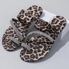 Fashion Ladies Shoes 2024 High Quality Outdoor Women's Slippers Mixed Colors Leopard Print Sequins Open Toe Low-heeled Toe Set Slippers