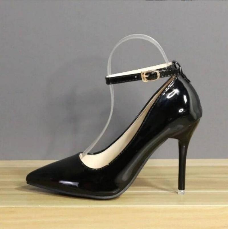 7cm 10cm Heels Buckle Women Pointed Toe Pumps Patent Leather Shoes Stiletto Heels Office Pump Super Big Size 35-42