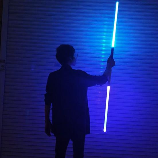 1/2Pcs RGB Lightsaber Alloy Handle Rechargeable Retractable Swing Dueling LED Light Up Stick Toy Cosplay Performance Prop Kids Movie Fans Gift