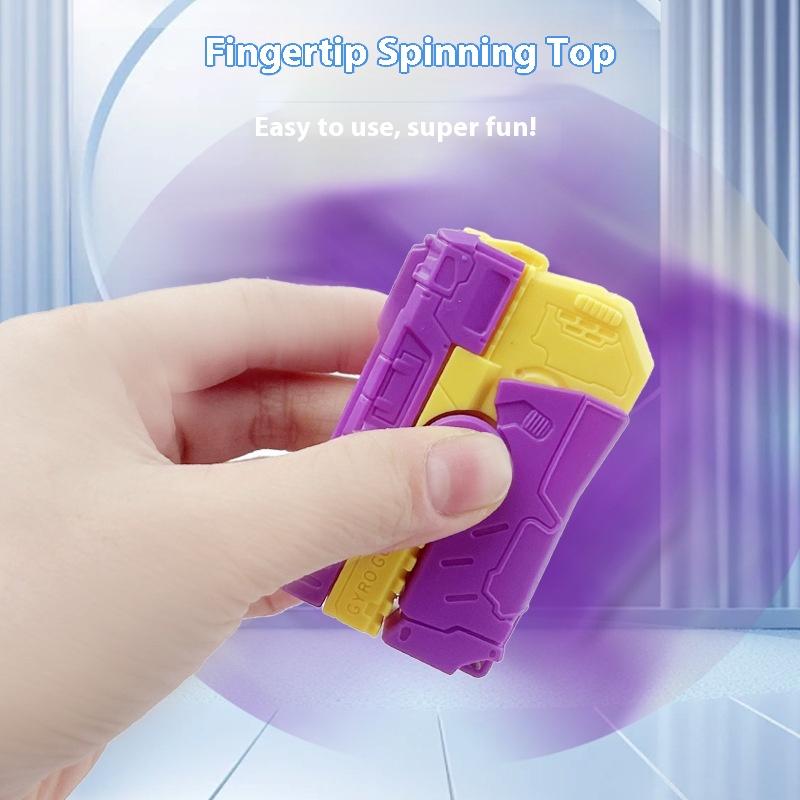 Internet Celebrity Decompression Folding Rotating Radish Gun Linkage Recirculation Finger Fingertip Gyro Children's Toys Small Gifts