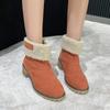 Snow Boots Women's New Round Head Thick Heel Cotton Boots Comfortable Foot Cover Two Wear Large Size Women's Cotton Shoes