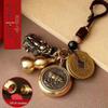 Pixiu Cinnabar Brass Keychain with Zodiac and Five Emperors Coins Pendant