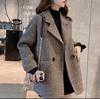 Fashionable British Wool Coat Women Autumn Winter Casual Loose Collar Pocket Windproof Jacket