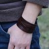 PU Leather Bracelet Punk Vintage Couple Bangle for Men Jewelry Gift