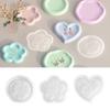 Geometric Tray Resin Mold Flower Heart Shaped Coaster Molds Jewelry Plate Dish Epoxy Casting Mold Silicone Mould Decor