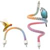 Flexible Gradients Bird Rope Perch Stand for Bird Cage Climbing Toy Accessories for Parrots Cockatiels and Parakeets