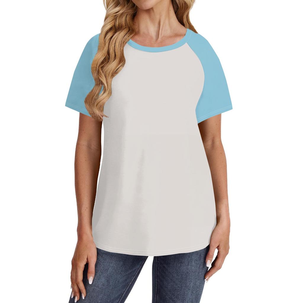 Women's Short Sleeve T Shirts Round Neck Cute Tunic Tops Basic Tees Blouses Loose Fit Pullover