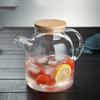 1L Glass Teapot Heat-Resistant Flower Tea Pot Kettle Large Clear Fruit Juice Container Ceramic Household Drinkware