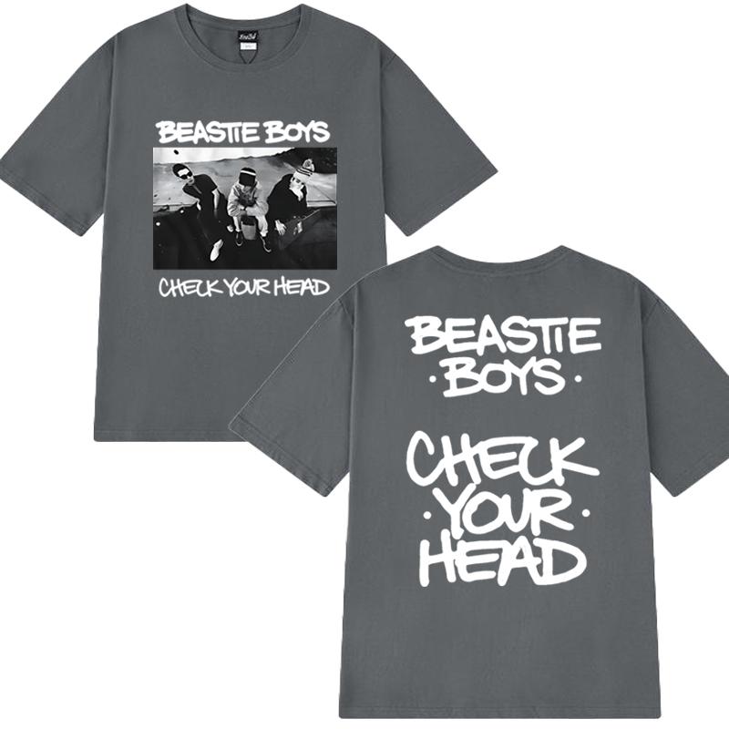 Hip Hop Groups Beastie Boys Check Your Head Album Print T Shirt Unisex Vintage Summer Short Sleeve T-shirts Men Women Cotton Top
