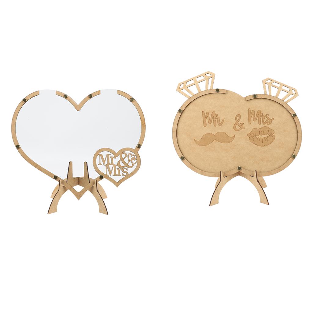 Wedding Guest Book Wooden Unique with 100pcs Hearts Wedding Guest Book Drop Box for Wedding Receptio