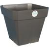 Square Flower Pot - RIVIERA - Soleilla In Plastic - 49 X 49 X H 45 Cm - 65 L - Glittery Grey