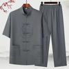 Men's Chinese Style Shirts + Pants Summer Linen Sportswear Casual 2 Piece Set