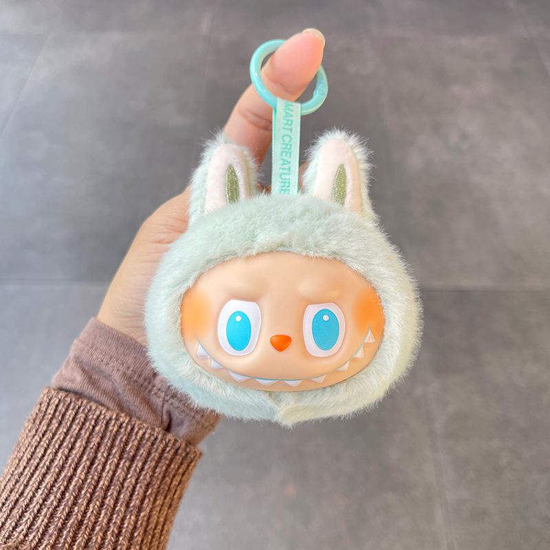 Cartoon Labubu Plush Keychain Kawaii Stuffed Doll Toys Backpack Pendant Decoration Accessories Car Keyring Birthday Gifts