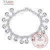 925 Sterling Silver Bracelet Korean Cute Jingle Bells Charm Bracelets & Bangles Chains for Men and Women Fine Jewelry Party Gift
