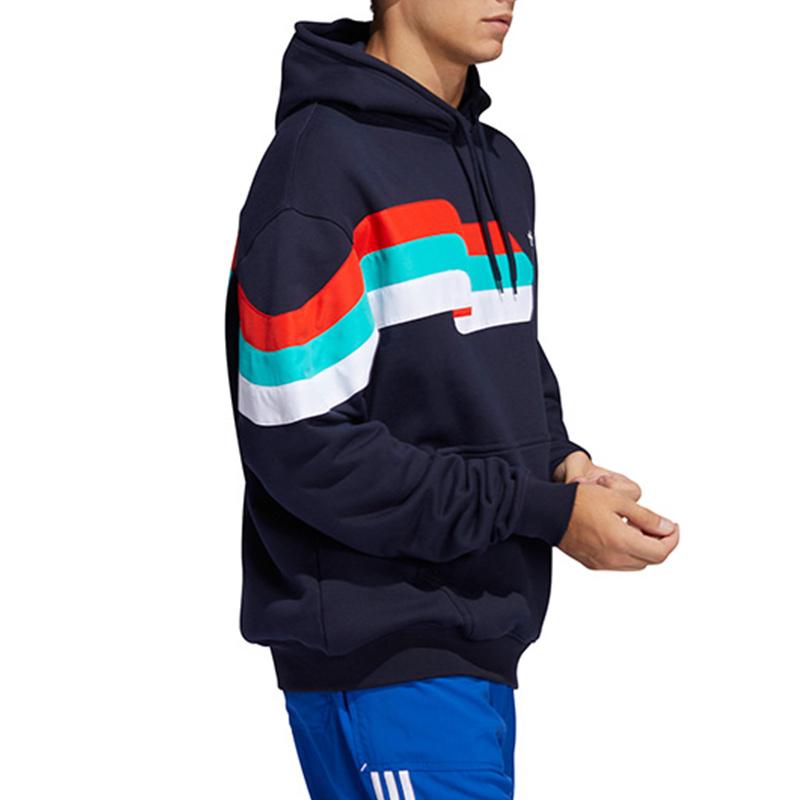 Adidas Originals Trefoil Ripple Print Hoodie Men Hoodies Blue FM1518