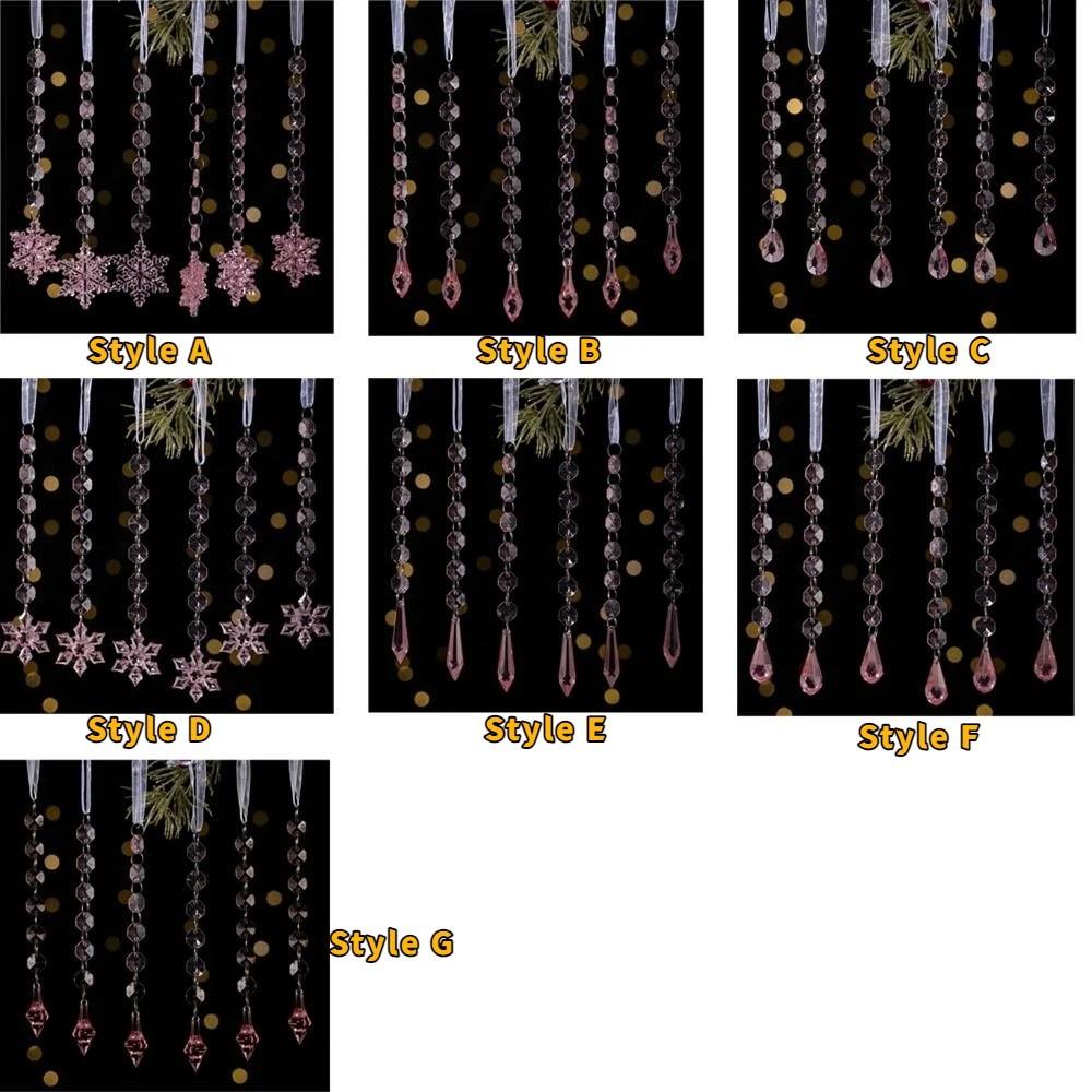 6pcs/set Transparent Acrylic Ice Pendants Sparkling Christmas Tree Hanging Festival Favors