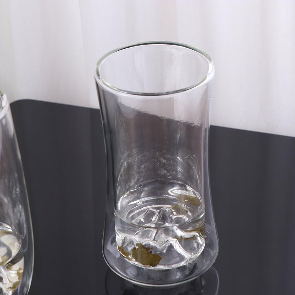 Mountain Shape Double Wall Glass Cups 300ml Coffee Cup Fashion Clear Tea Mug  Office