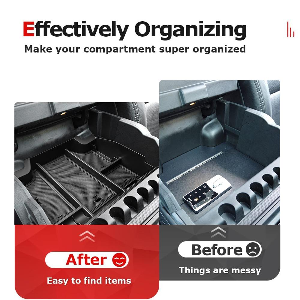 For Dodge RAM TRX 2025 2025 2025 2020 2019 Center Console Organizer Armrest Tray Storage Car Box ABS Accessories Secondary Box