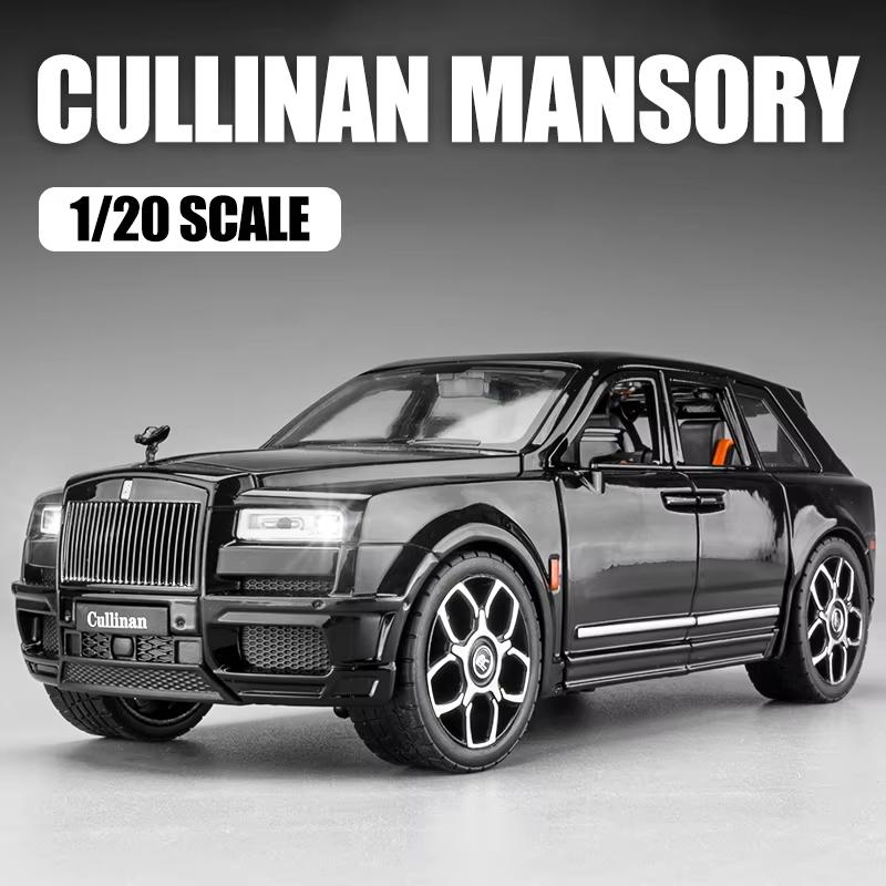 New Large 1:20 Rolls-Royce Cullinan SUV Alloy Model Car Modified Metal Die-casting Boy Toy Car Pull Back Sound and Light Six-door Children's Gift