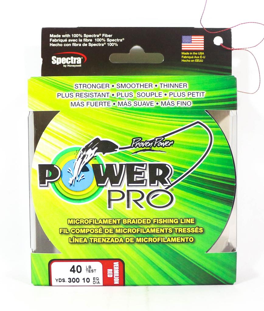 POWER PRO Плетеная леска Spectra 40 фунтов на 300 ярдов, красная (4892)
