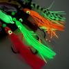 15CM/5.91G Luminous Squid Jig Hook Slow Shaking Glow-in-the-dark Squid Skirt Lure with Weight Sinker Deep Sea Trolling Fishing Bait Freshwater
