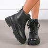 Fashion 2024 Winter Thick Plush Ankle Boots Women Fashion Non Slip Platform Combat Booties Woman Lace Up Zipper PU Leather Botas Mujer