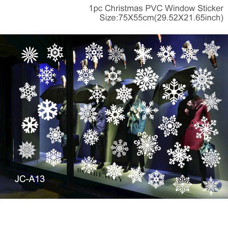 Cartoon Christmas Window Glass Stickers 2025 Christmas Decoration for Home Living Room Wall Decor 2025 Happy New Year Stickers